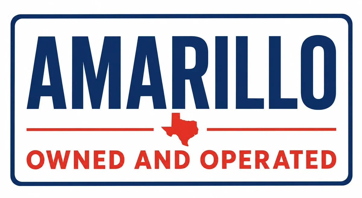Amarillo Owned and Operated text with a small Texas state silhouette